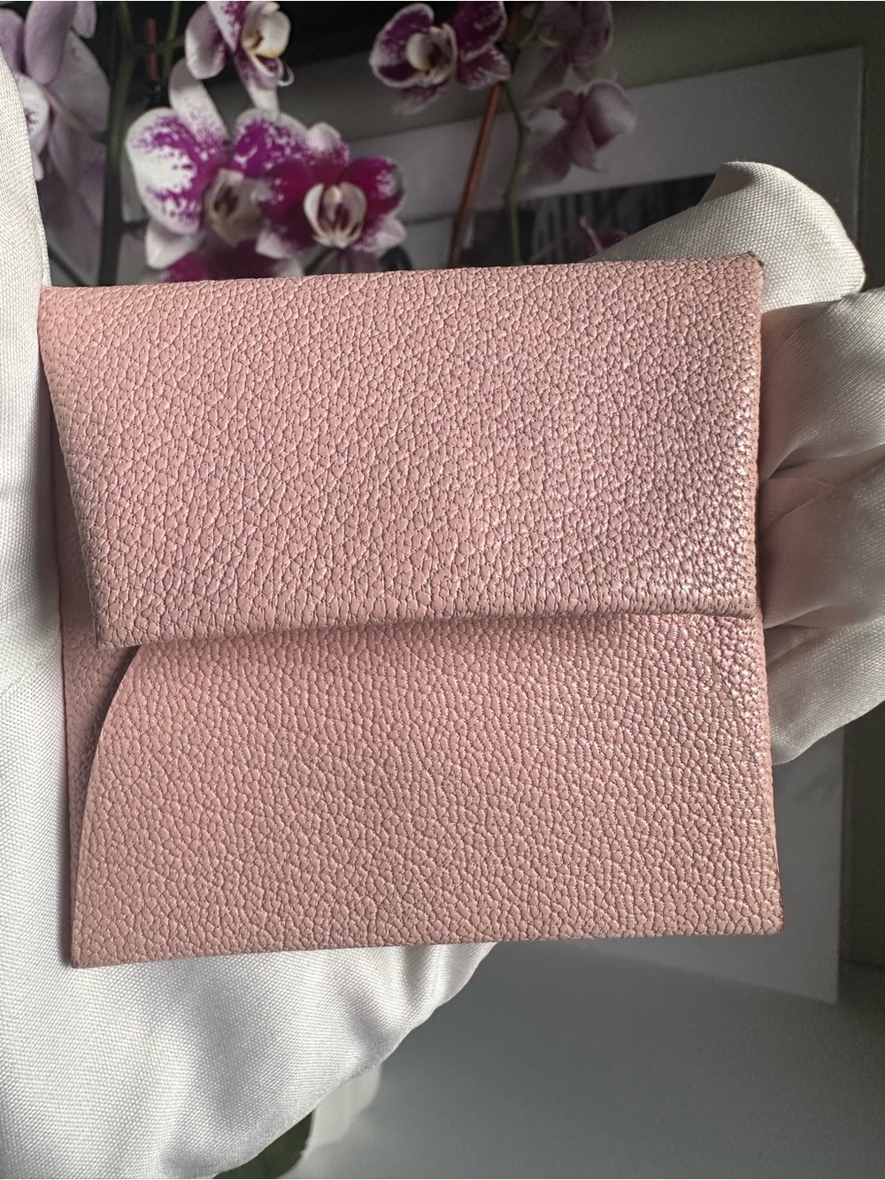 Hermès Bastia Coin Purse Rose Darling Chèvre Mysore Leather Card Holder - Picture 9 of 12